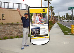 Advertising on human billboard