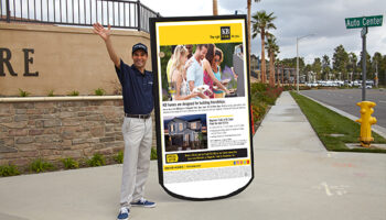 Advertising on human billboard